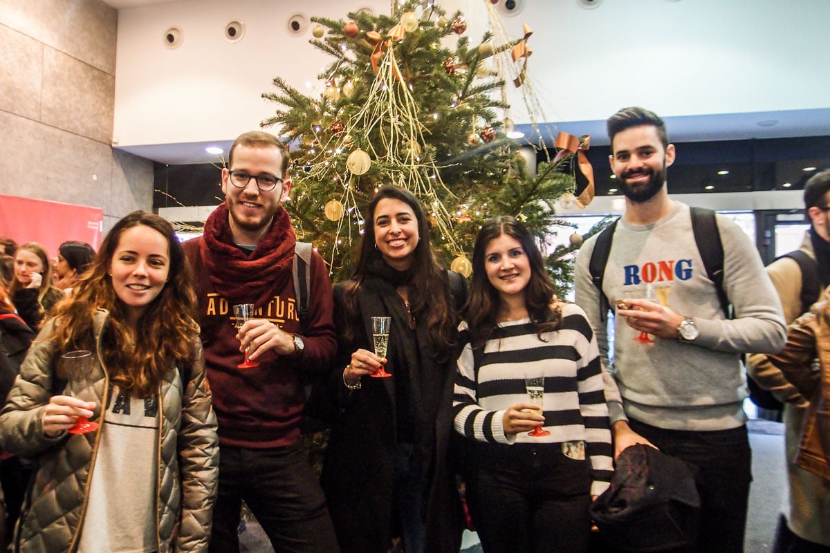 EAE students raise a glass for Christmas before the start of the school holidays