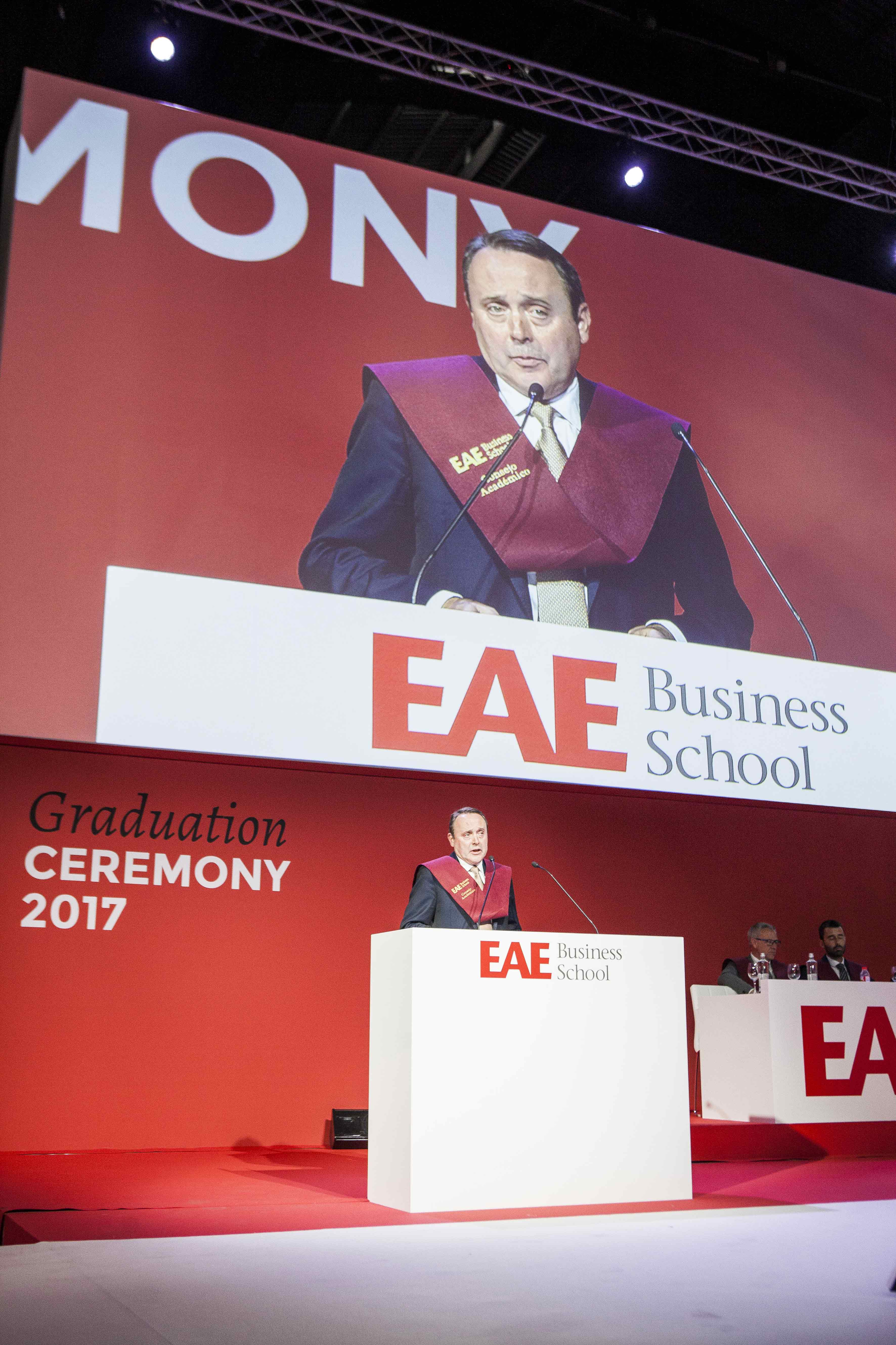 Joan Castells, the patron of EAE's 2016/2017 graduating class and Chairman de FIATC