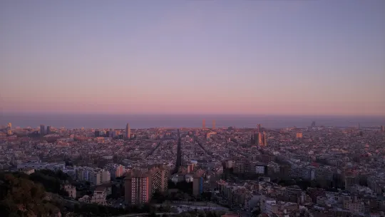  The city of Barcelona at dusk
