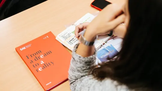 Young woman studying at EAE Business School