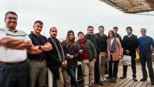 Students on the MBA residential program from Chile visit the coworking firm Aticco