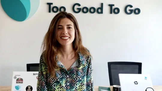 Student on EAE’s Master in Human Resources, María Trujillo, at the offices of Too Good To Go