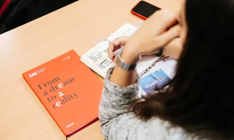 Young woman studying at EAE Business School