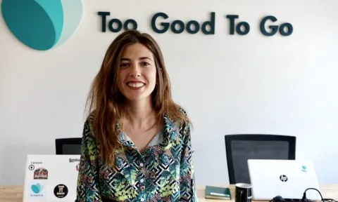 Student on EAE’s Master in Human Resources, María Trujillo, at the offices of Too Good To Go