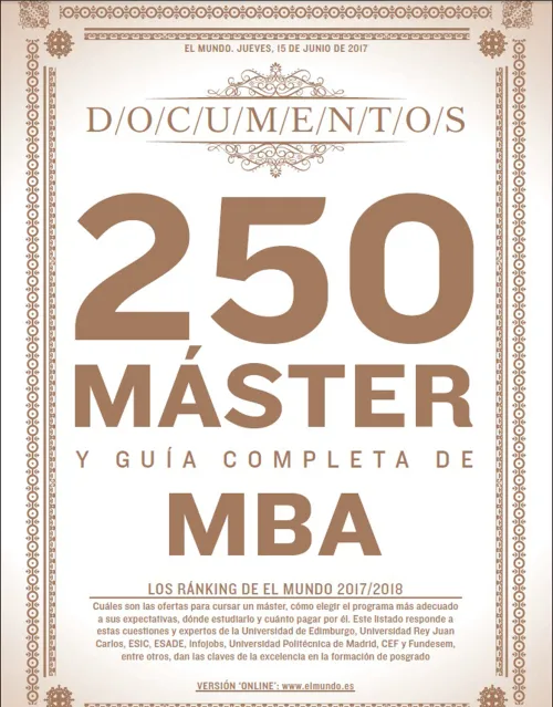 Six EAE Masters ranked among the best in Spain according to the El Mundo ranking 2017