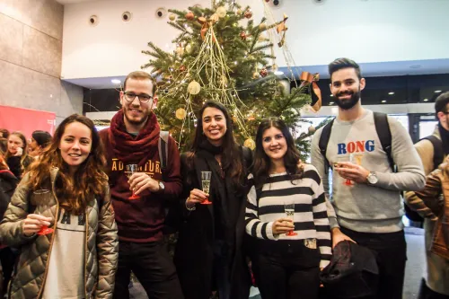 EAE students raise a glass for Christmas before the start of the school holidays EAE students raise a glass for Christmas before the start of the school holidays
